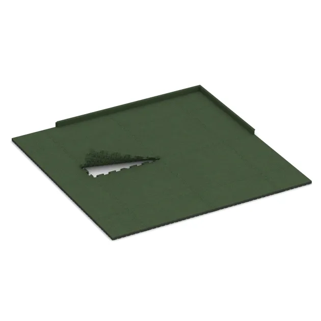 La situation d'installation typique du produit 3483 de WARCO - Tapis de Protection Fitness HD, en couleur Vert gazon dans les dimensions 1000 x 1000 x 40 mm.