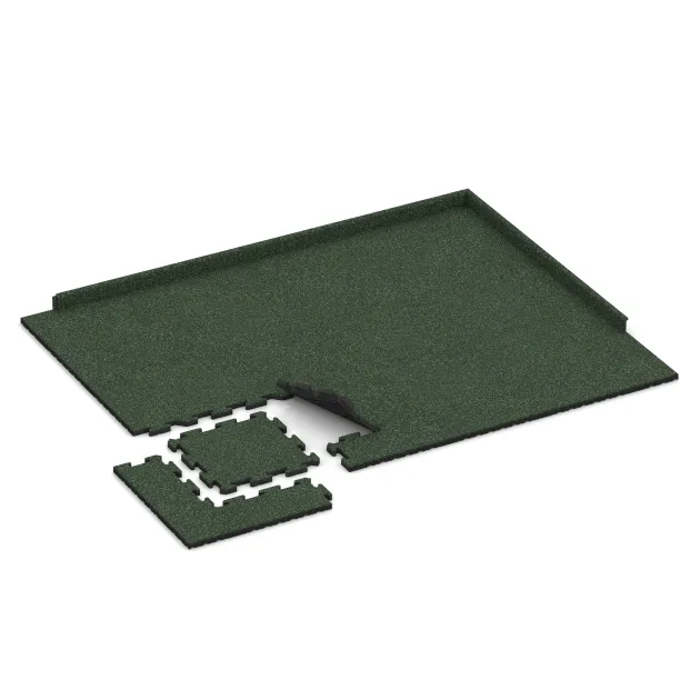 Typische Verlegung oder Einbausituation für den Artikel 2630 von WARCO - Fallschutz-Puzzlematte, Farbton Englischer Rasen in der Abmessung 500 x 500 x 30 mm.