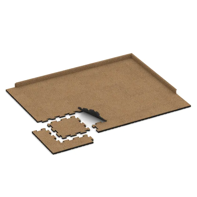 Typische Verlegung oder Einbausituation für den Artikel 4102 von WARCO - Ballspielplatte, Farbton Rattan Lounge in der Abmessung 500 x 500 x 30 mm.