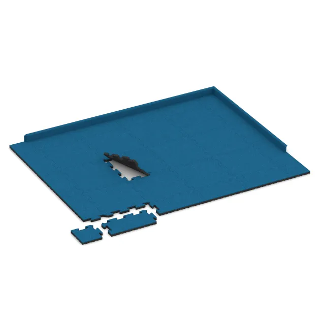 Typische Verlegung oder Einbausituation für den Artikel 5296 von WARCO - Poolfliese, Farbton Himmelblau in der Abmessung 500 x 500 x 30 mm.