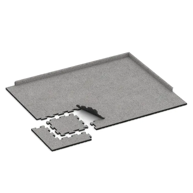 Typische Verlegung oder Einbausituation für den Artikel 4533 von WARCO - Poolfliese, Farbton Grau Melange in der Abmessung 500 x 500 x 30 mm.