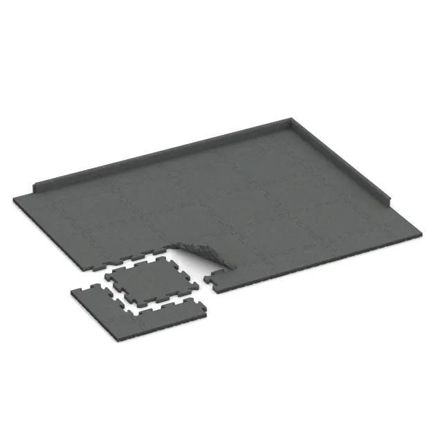 Typische Verlegung oder Einbausituation für den Artikel 4176 von WARCO - Ballspielplatte HD, Farbton Schiefergrau in der Abmessung 500 x 500 x 30 mm.