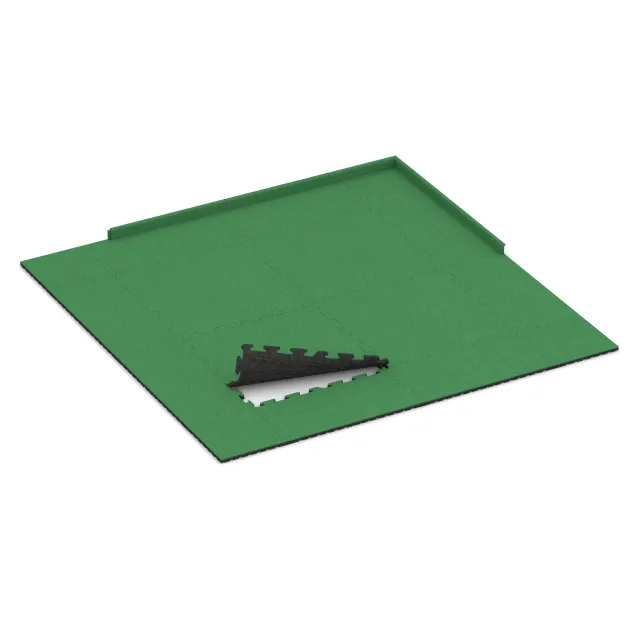 Typische Verlegung oder Einbausituation für den Artikel 5827 von WARCO - Indoor-Klickfliese, Farbton Maigrün in der Abmessung 1000 x 1000 x 30 mm.