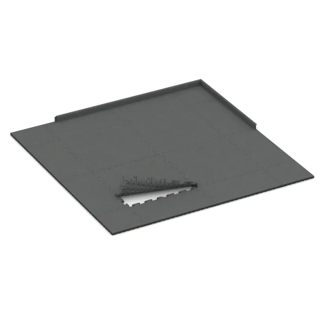La situation d'installation typique du produit 3375 de WARCO - Tapis de Protection Fitness, en couleur Gris ardoise dans les dimensions 1000 x 1000 x 30 mm.