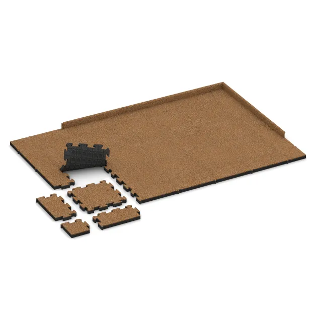 La situation d'installation typique du produit 3116 de WARCO - Tapis de Protection Fitness HD, en couleur Terre cuite dans les dimensions 500 x 500 x 50 mm.