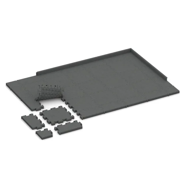 Typische Verlegung oder Einbausituation für den Artikel 4206 von WARCO - Ballspielplatte HD, Farbton Schiefergrau in der Abmessung 500 x 500 x 50 mm.