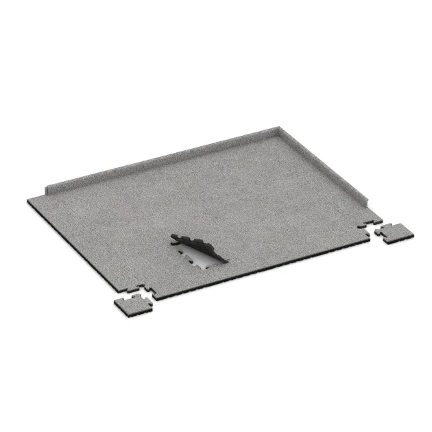 Typische Verlegung oder Einbausituation für den Artikel 4848 von WARCO - Eckplatte, Farbton Grau Melange in der Abmessung 235 x 235 x 30 mm.
