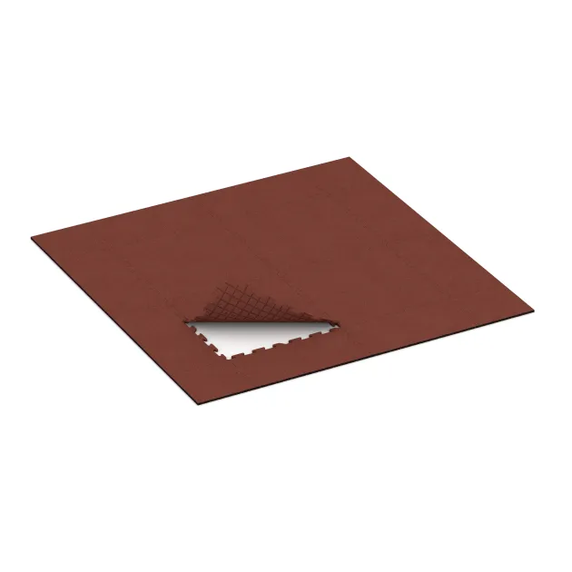 Typische Verlegung oder Einbausituation für den Artikel 4244 von WARCO - Sportboden‑Platte 1,8 cm, Farbton Ziegelrot in der Abmessung 1000 x 1000 x 18 mm.