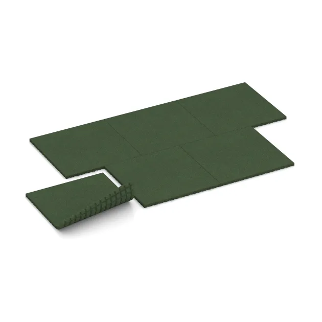 La situation d'installation typique du produit 0782 de WARCO - Dalle anti-choc, en couleur Vert gazon dans les dimensions 1000 x 1000 x 40 mm.