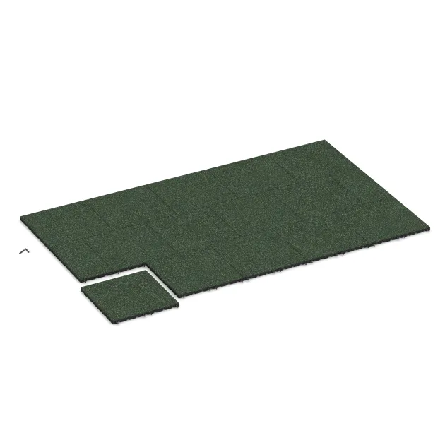 La situation d'installation typique du produit 5493 de WARCO - Dalle amortissante 3 cm - EN 1177 ≤ 100 cm, en couleur Pelouse anglaise dans les dimensions 500 x 500 x 30 mm.