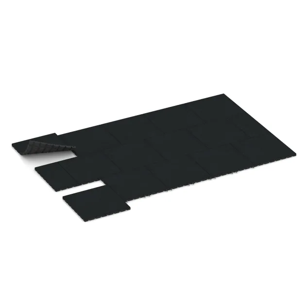 Typische Verlegung oder Einbausituation für den Artikel 5469 von WARCO - Fallschutzplatte 3 cm - EN 1177 ≤ 100 cm, Farbton Eisengrau in der Abmessung 500 x 500 x 30 mm.