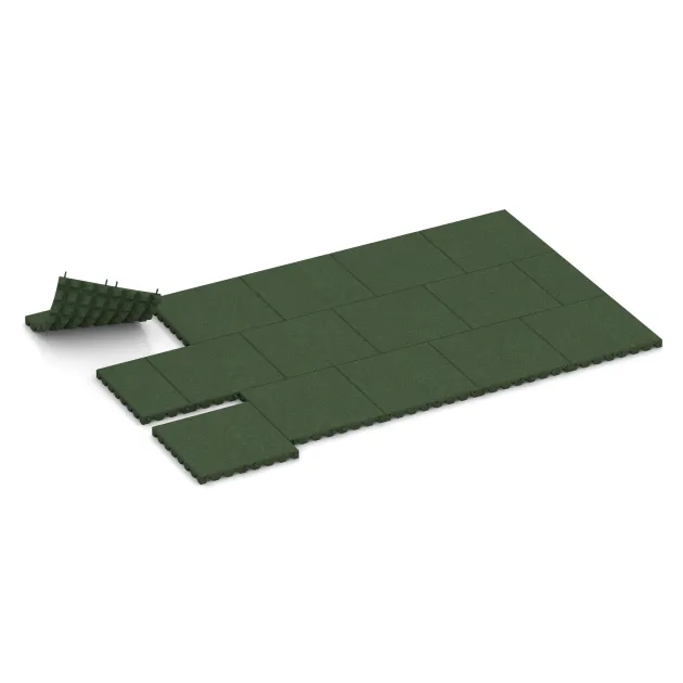 La situation d'installation typique du produit 3864 de WARCO - Dalle acoustique, en couleur Vert gazon dans les dimensions 500 x 500 x 45 mm.