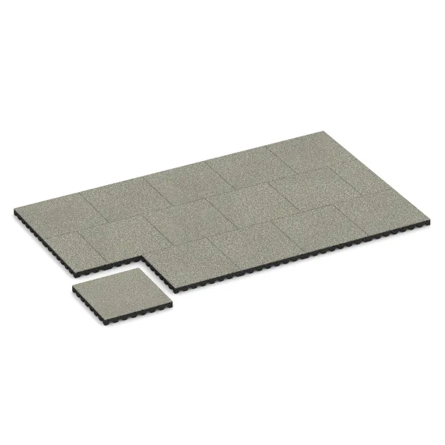 Typische Verlegung oder Einbausituation für den Artikel 5350 von WARCO - Fallschutzplatte, Farbton Heller Granit in der Abmessung 500 x 500 x 50 mm.