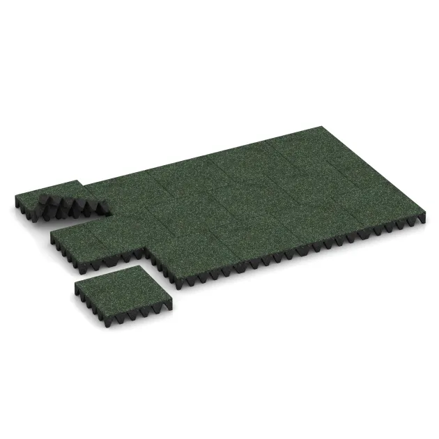 La situation d'installation typique du produit 3709 de WARCO - Dalle amortissante, en couleur Pelouse anglaise dans les dimensions 500 x 500 x 100 mm.