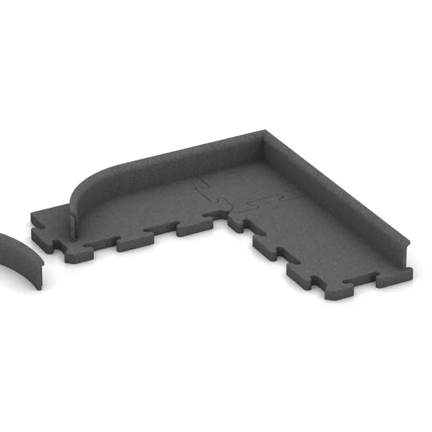 Typische Verlegung oder Einbausituation für den Artikel 2266 von WARCO - Wandschutz Sockelleiste, Farbton Schiefergrau in der Abmessung 750 x 20 x 80 mm.