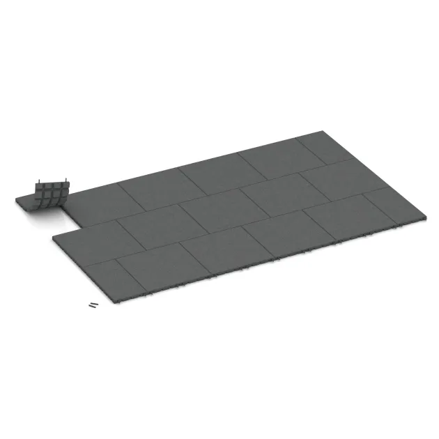 Typische Verlegung oder Einbausituation für den Artikel 0382 von WARCO - halbe Platte, Farbton Schiefergrau in der Abmessung 500 x 250 x 30 mm.