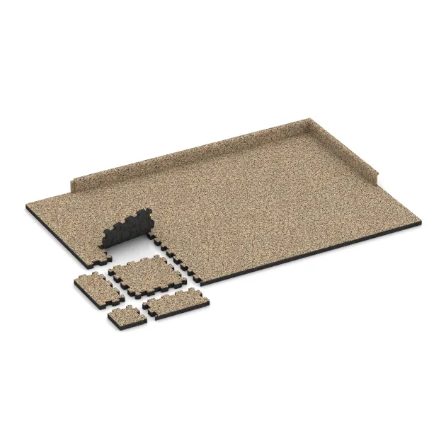 Typische Verlegung oder Einbausituation für den Artikel 6108 von WARCO - Poolfliese Fugenlos, Farbton Travertin in der Abmessung 306 x 306 x 30 mm.