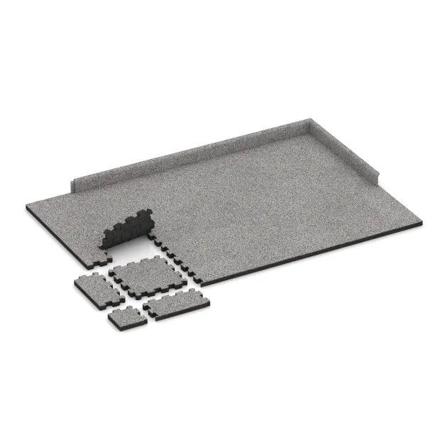 Typische Verlegung oder Einbausituation für den Artikel 5227 von WARCO - Poolfliese Fugenlos, Farbton Grau Melange in der Abmessung 306 x 306 x 30 mm.