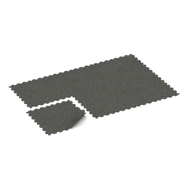 La situation d'installation typique du produit 1019 de WARCO - Sol de Fitness Compact, en couleur Granit foncé dans les dimensions 970 x 970 x 8 mm.