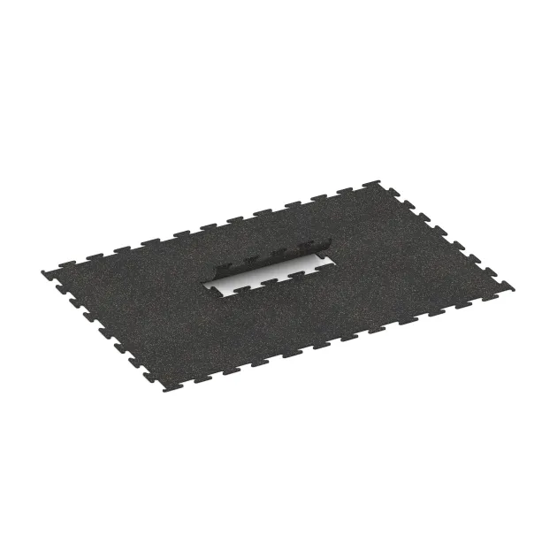 Typische Verlegung oder Einbausituation für den Artikel 3752 von WARCO - Fitness Performance Elite Trainingsboden, Farbton Leicht Gelb Gesprenkelt in der Abmessung 1000 x 1000 x 10 mm.
