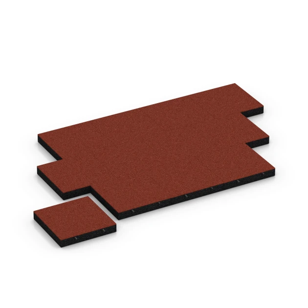 Typische Verlegung oder Einbausituation für den Artikel 6205 von WARCO - Fallschutzplatten, Farbton Ziegelrot in der Abmessung 50 x 50 x 8 cm.
