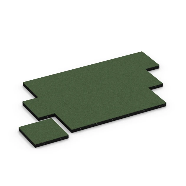 Typische Verlegung oder Einbausituation für den Artikel 6267 von WARCO - Fallschutzplatte – 180 cm, Farbton Grasgrün in der Abmessung 50 x 50 x 6 cm.