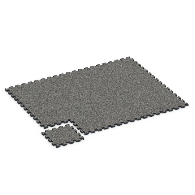 La situation d'installation typique du produit 6841 de WARCO - Fitness Active dalle, en couleur Granit gris foncé dans les dimensions 44,6 x 44,6 × 2,8 cm.