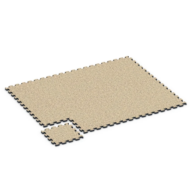 La situation d'installation typique du produit 6955 de WARCO - Dalle terrain multisport, en couleur Travertin dans les dimensions 44,6 x 44,6 × 2,8 cm.