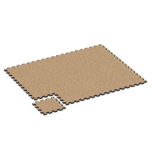 La situation d'installation typique du produit 6880 de WARCO - Dalle Fitness Max, en couleur Terracotta dans les dimensions 44,6 x 44,6 × 2,8 cm.