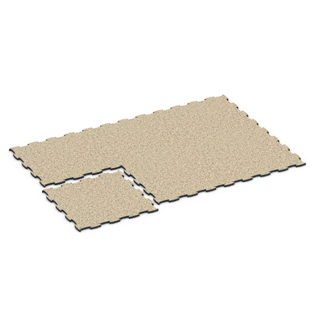 Typische Verlegung oder Einbausituation für den Artikel 6856 von WARCO - Fitness Active Floor System, Farbton Travertin in der Abmessung 97,1 x 97,1 x 2,8 cm.