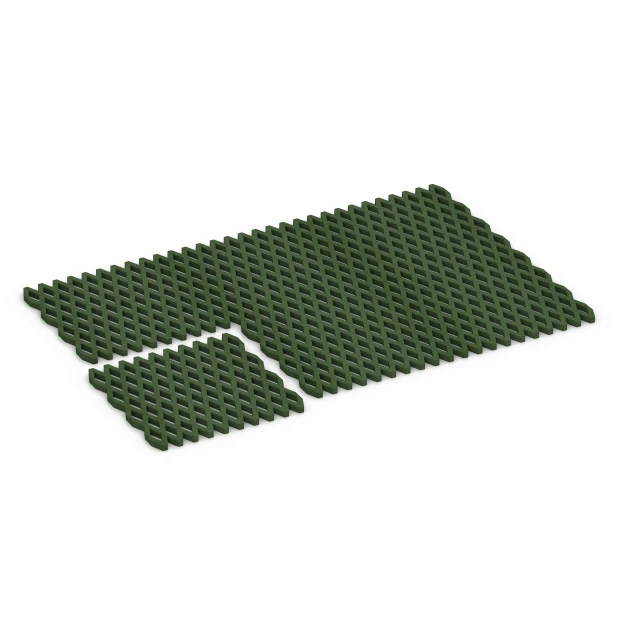 Typische Verlegung oder Einbausituation für den Artikel 7011 von WARCO - Fallschutz-Rasengittermatte, Farbton Grasgrün in der Abmessung 100 x 100 x 4 cm.