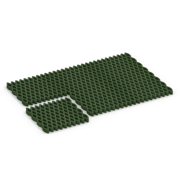 Typische Verlegung oder Einbausituation für den Artikel 7014 von WARCO - Fallschutz-Rasengittermatte, Farbton Grasgrün in der Abmessung 100 × 100 × 8 cm.