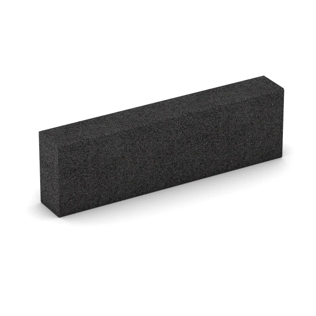 La photo de la face arrière asymétrique d’un produit WARCO 7028: Bloc de marche en caoutchouc, en couleur Anthracite, dans les dimensions 100 x 30 x 15 cm.
