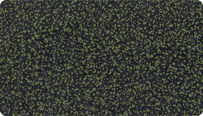 L'échantillon en couleur Vert moucheté de WARCO pour les surfaces bicolores en granulat de caoutchouc SBR noir avec un mélange de 20% d'EPDM vert.