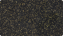 Farbmuster zum WARCO Farbton Leicht Gelb Gesprenkelt für 2-farbige Oberflächen aus schwarzem SBR-Gummigranulat mit einer Beimischung von 10% gelbem EPDM.