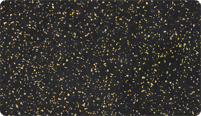L'échantillon en couleur Jaune doux moucheté de WARCO pour les surfaces bicolores en granulat de caoutchouc SBR noir avec un mélange de 10% d'EPDM jaune.